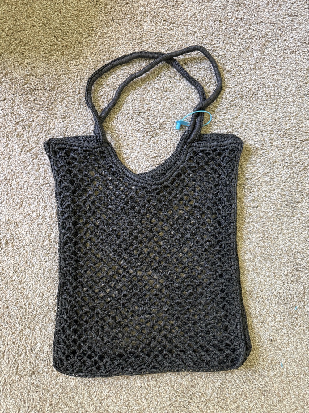 Black straw bag